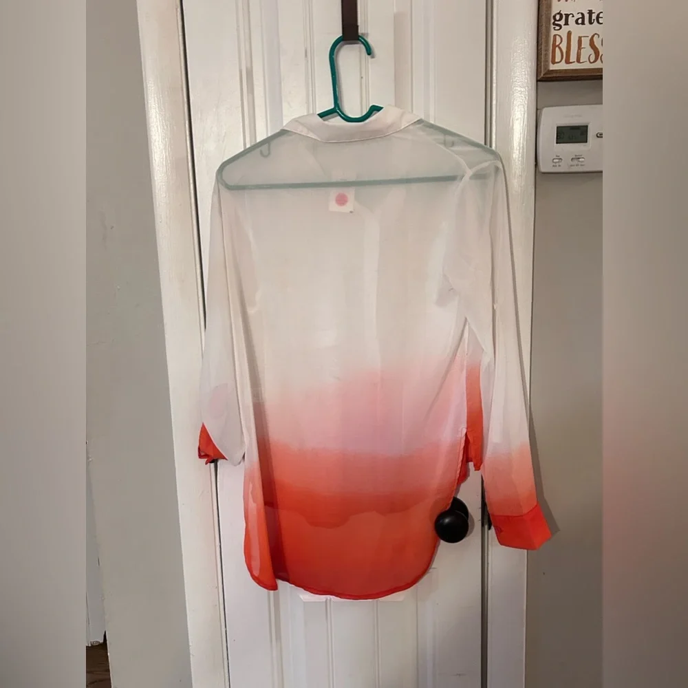 Ombré white and orange Blouse - Picture 2 of 5